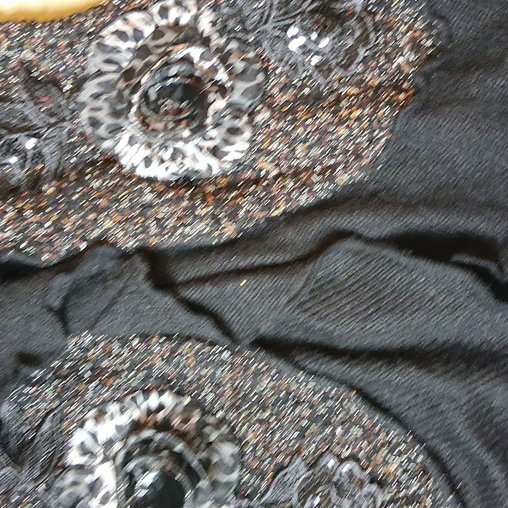 Forla Paris Cardigan Fur  Whimsical Leopard Print Seqin Floral M - Picture 8 of 14